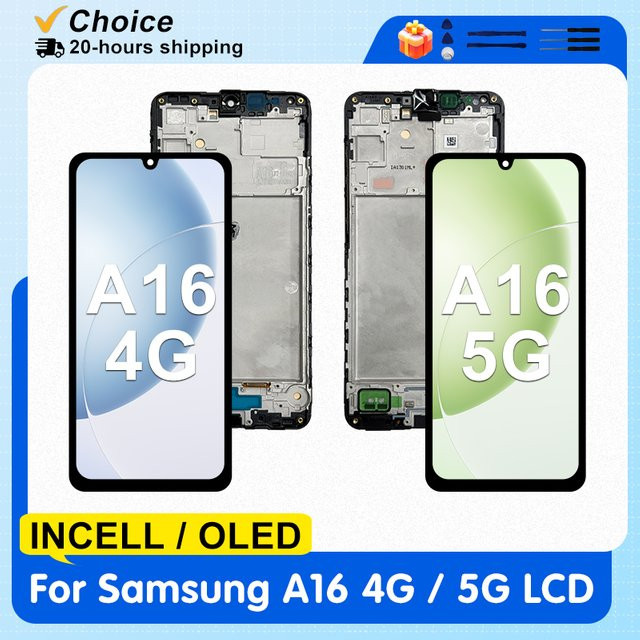 AMOLED A16 LCD-Display mit Touchscreen-Digitizer für Samsung Galaxy A16 4G 5G (Modelle A165, A166, SM-A166B) in Schwarz - Bild 1