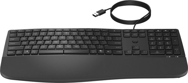 HP 485 Comfort Wired Keyboard Kabelgebundene USB Membran Tastatur QWERTZ Schwarz 8T6M2AA#ABD - Bild 1