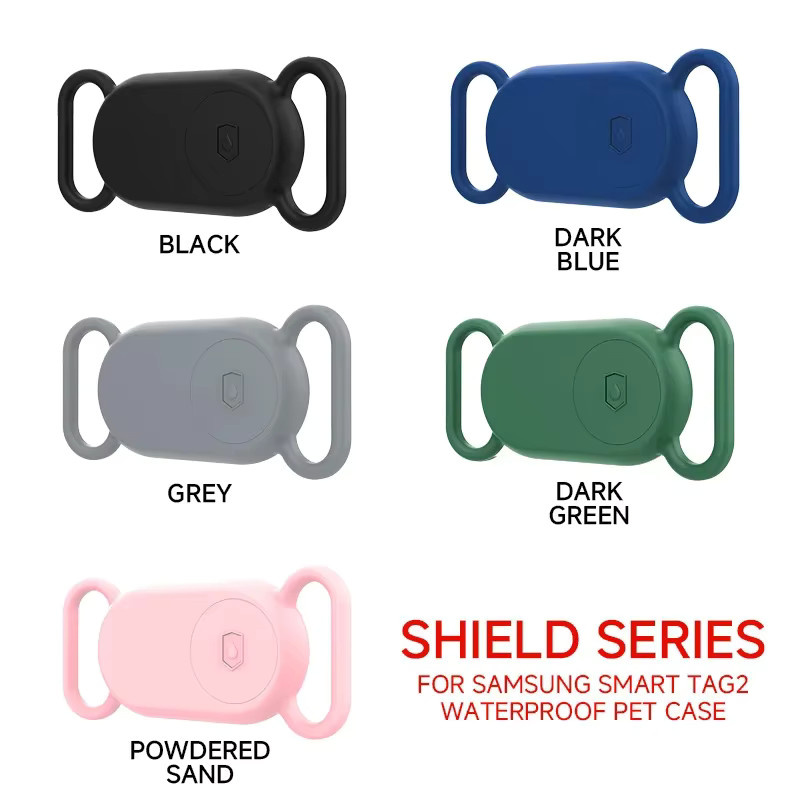 Wasserdichte Silikon Schutzhülle für Samsung Galaxy SmartTag 2 in Schwarz mit Kragenhalter für Hund und Katze - Bild 5