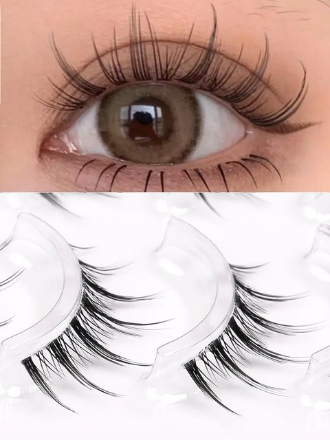 GROINNEYA Manga-Wimpern, 5 Paar, natürlich, transparentes Band - Bild 1