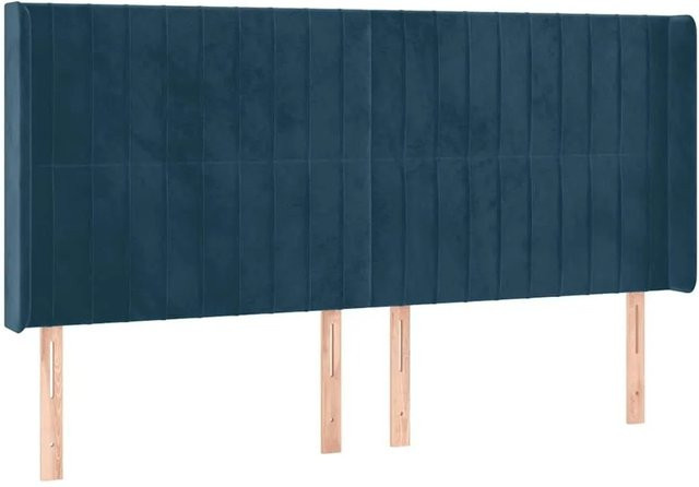vidaXL Kopfteil mit Ohren in Dunkelblau aus Samt, B/H/T: 203 x 118 x 16 cm - Bild 1