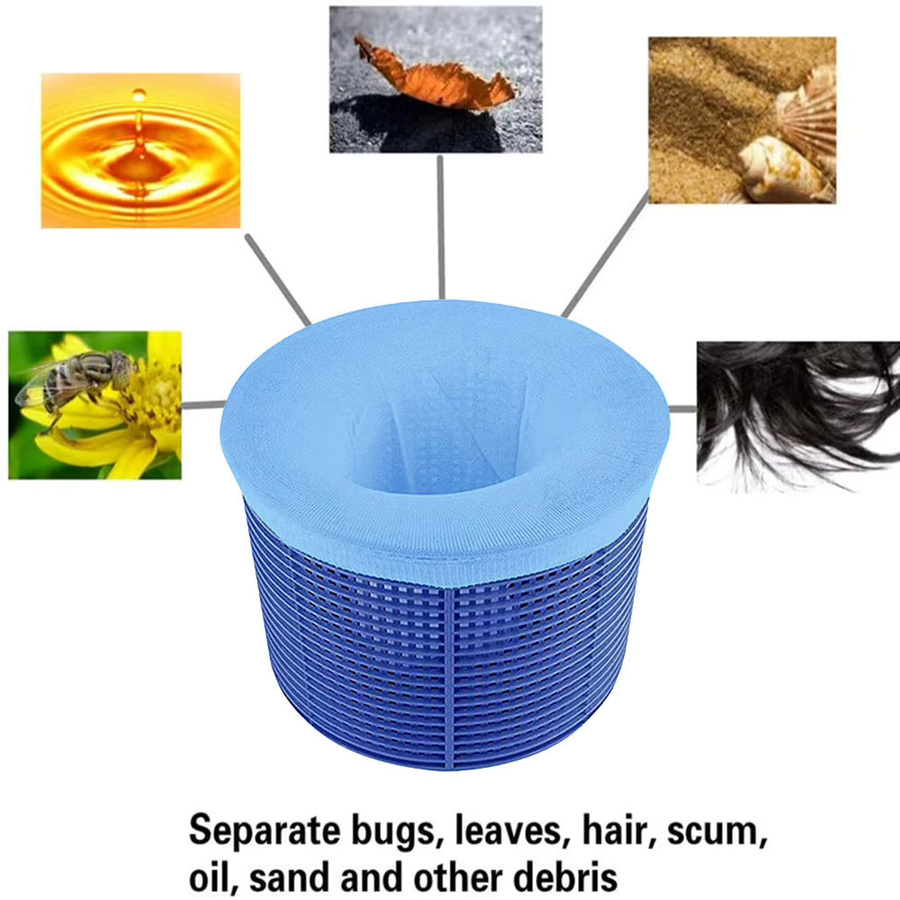 VKTECH Skimmer-Korbsocken aus blauem Nylon-Netz für die Pool-Filtration von Einbau- und Aufstellpools - Bild 4