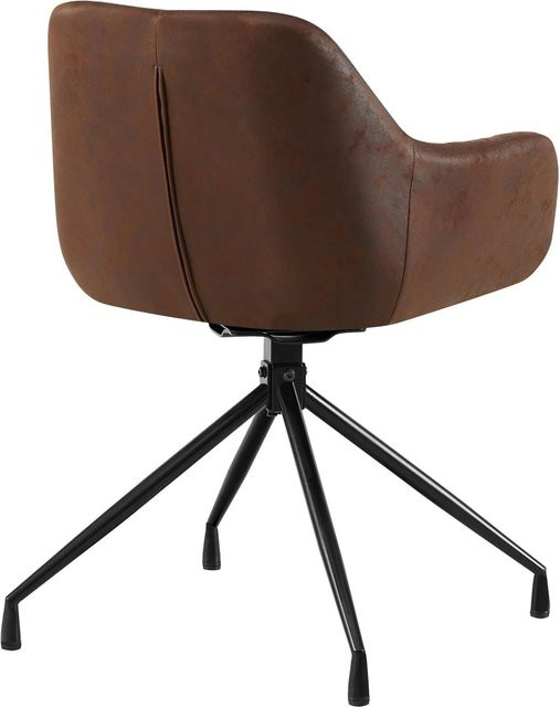 2er Set DELUKE Esszimmerstühle MILON aus Kunstleder und Samt in Dunkelbraun mit Metallgestell, B/T/H: 58 x 58 x 81 cm - Bild 1