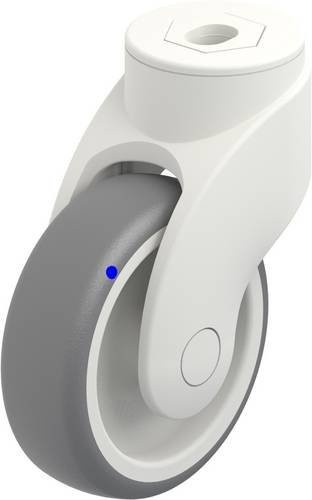 Blickle Lenkrolle LWKX-TPA 101G-11 in Grau und Weiß mit Kunststoffrad, Durchmesser: 100 mm, Tragfähigkeit: 100 kg - Bild 1