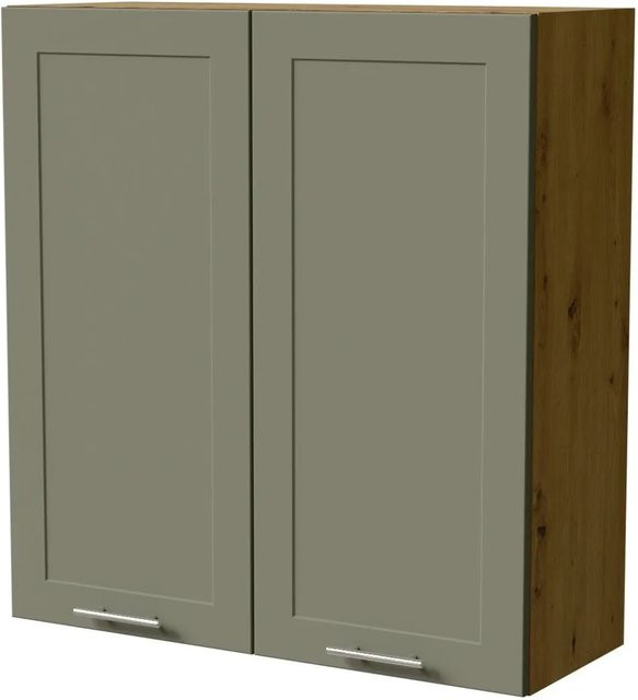 Feldmann-Wohnen Hängeschrank Oslo W4 Eiche Artisan und Reed Green Matt B: 90 cm, T: 32,5 cm, H: 96 cm - Bild 1