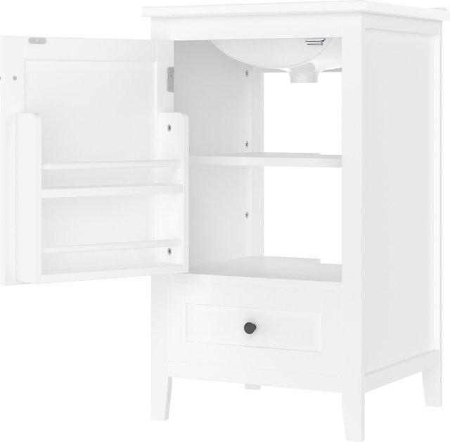 NK Space Badezimmerschrank mit Waschbecken in Weiß, B/T/H: 51 x 46 x 85 cm - Bild 1