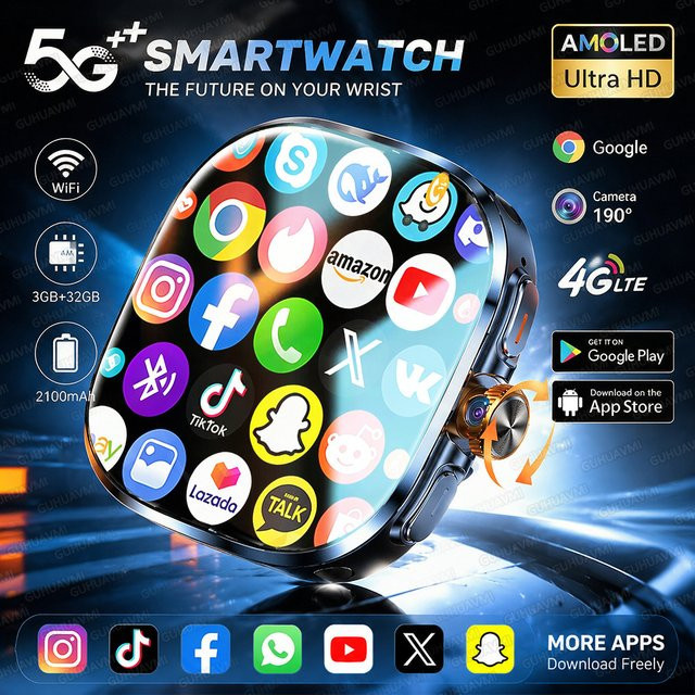 KAVSUMI Militär-Smartwatch für Herren mit GPS-Tracker, AMOLED HD Display, Bluetooth-Anruf und IP68 wasserdicht, Farbe: Schwarz - Bild 1