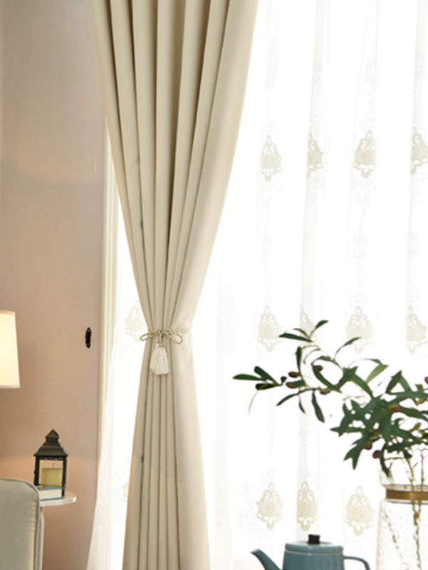 CENTURyMiG Verdunkelungsvorhang in Beige, moderner Stoff-Vorhang mit Ösen für Wohnzimmer und Schlafzimmer - Bild 5