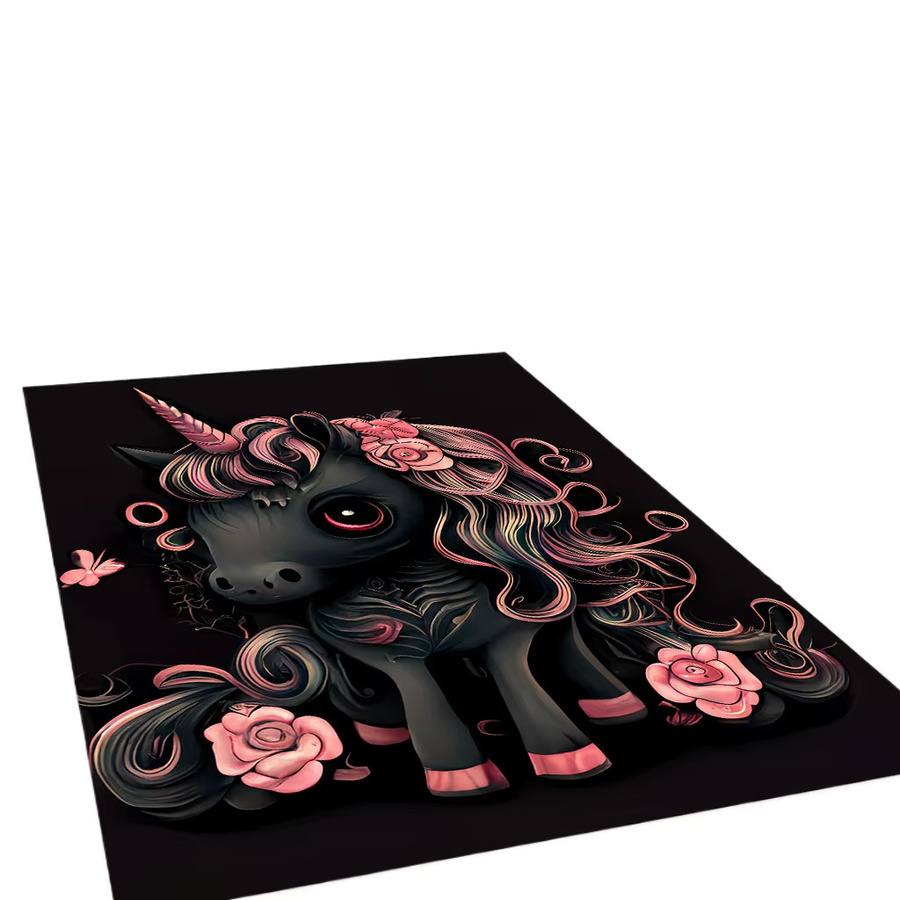 Faviora Einhorn-Teppich für Kinder mit rutschfester Unterseite, mehrfarbig, B/T: 60 x 40 cm - Bild 2