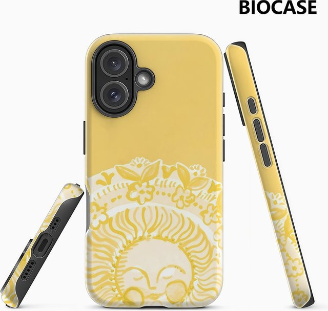 Potdemiel Doppelschicht-Handyhülle in Sonnengelb für iPhone 11 bis iPhone 17 Pro Max Plus - Bild 1