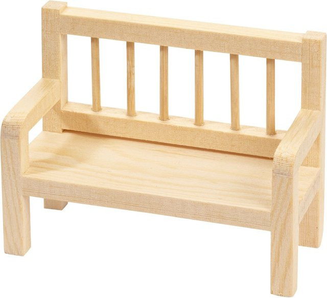 HobbyFun Miniatur Bank aus Holz in Beige für Tabletop, Höhe: 3,5 cm, Breite: 6,0 cm, Tiefe: 3,5 cm - Bild 1