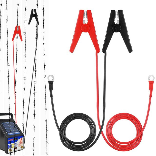 2 Stück Elektrozaun-Krokodilklemmen mit Verbindungskabel für Elektrozaun und Solar-Anlagen - Bild 1