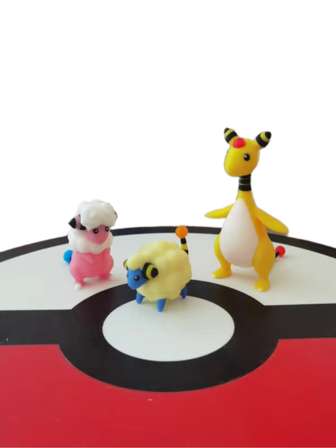 Bandai Pokémon Mareep Flaaffy Ampharos Figur, 1:20, Desktop Modell - Bild 3