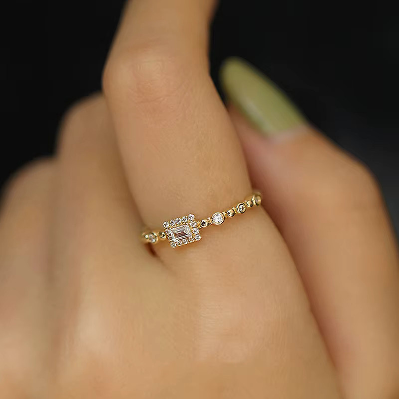 Huitan Ringe, Zirkonia, Goldfarbe, Damen - Bild 3