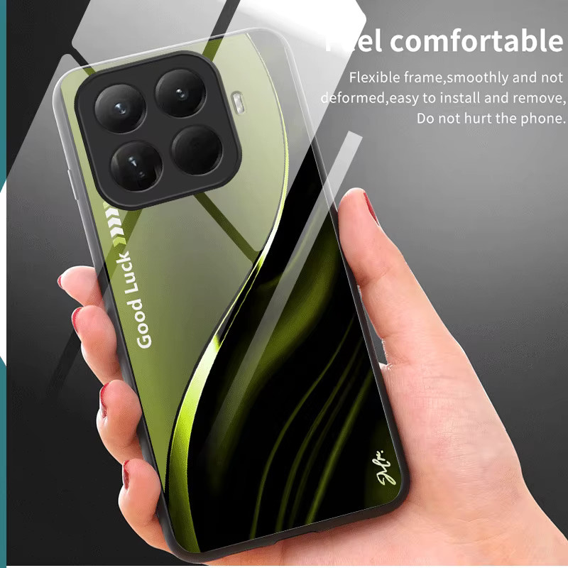 Hartglas-Schutzhülle für Xiaomi 17T 15T Pro Mi 17 15 5G mit Farbverlauf und Muster in Multicolour und Grün - Bild 2