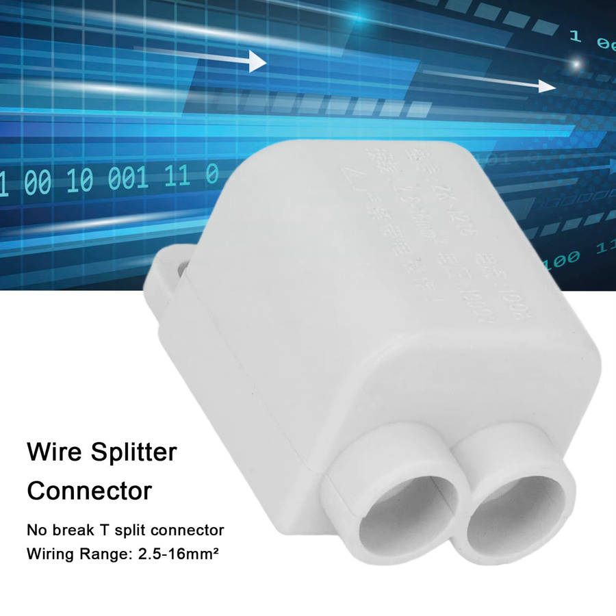 VGEBY Draht-Splitter T-Typ Stecker Set ZK-1216, 6 Stück, Weiß, 1000V 100A Hochleistungs-Schnellanschlüsse - Bild 2