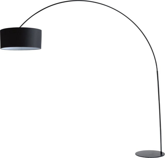 Masterlight Arch XXL Bogenleuchte in Schwarz matt mit Chintz-Stoffschirm - Bild 1