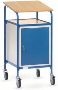 Fetra Rollpult 5836 mit Schreibfläche und Stahlschrank in Blau und Grau, B: 69,5 cm, T: 60,5 cm, H: 119,5 cm - Bild 1