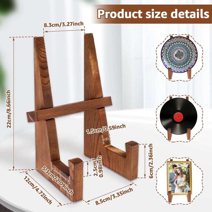 Willstar Holzplattenständer für Desktop als Display für Rezeptbücher, CD-Schallplatten und Fotorahmen zur Heimdekoration - Bild 6