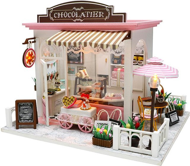 aimo Puppenhaus-Miniatur-DIY-Minihaus-Set, mit LED-Leuchten und Möbeln, ab 14 Jahren - Bild 1