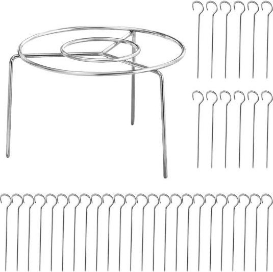 Elberta Heißluftfritteusen-Gestell aus Edelstahl mit 36 Spießen in Silber - Bild 1