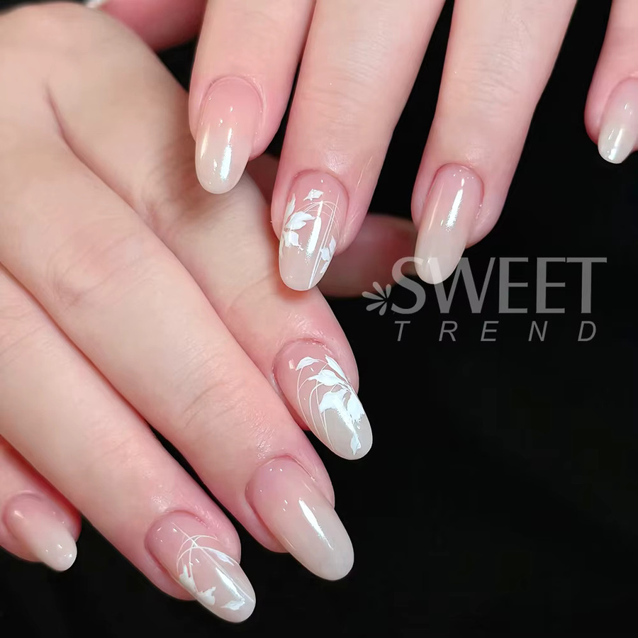 SWEET TREND Nagelkunst-Aufkleber, Weiße Blumen, 3D, Glänzend - Bild 2