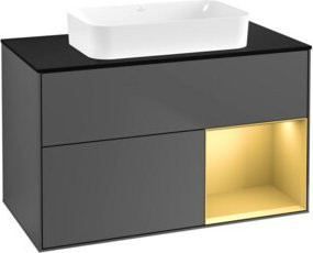 V&B Waschtischunterschrank Finion in Anthrazit matt, Breite: 100 cm, Tiefe: 60,3 cm - Bild 1