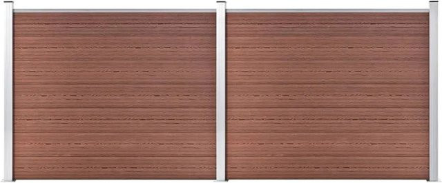 vidaXL Zaunelement Set WPC in Braun, B/H: 353 x 146 cm - Bild 1