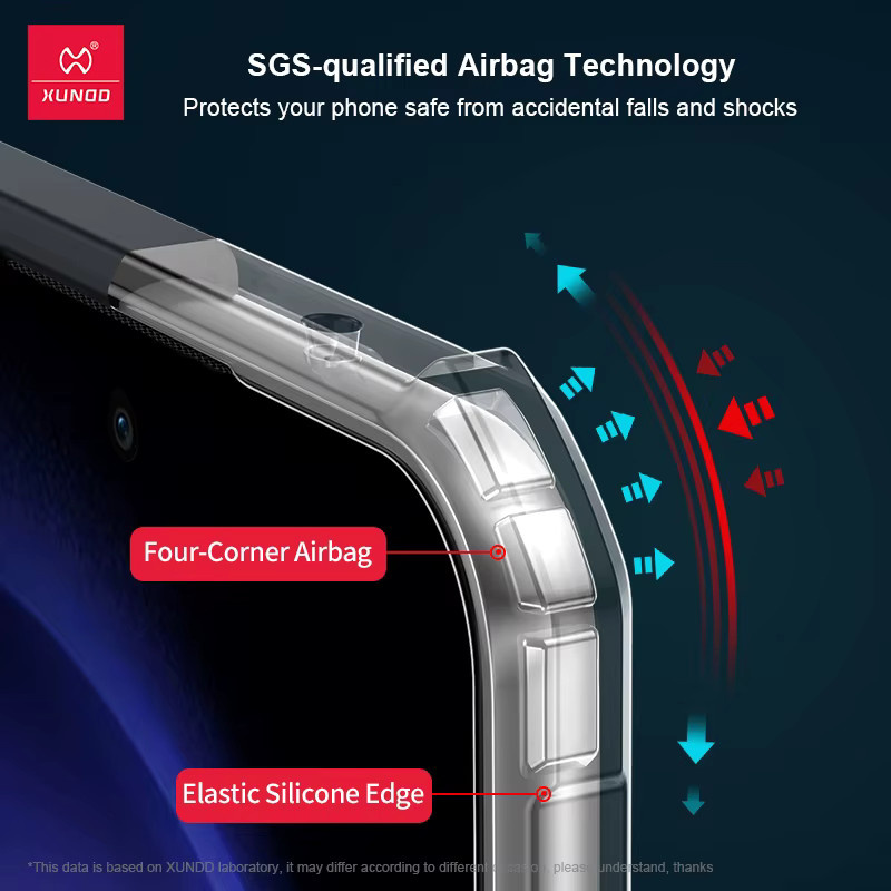 Xundd Stoßfeste Schutzhülle für Samsung Galaxy A35 A55 5G A56 A36 A57 A37 A27 5G mit Kameraschutz und Airbag-Funktion, Transparent/Schwarz - Bild 2