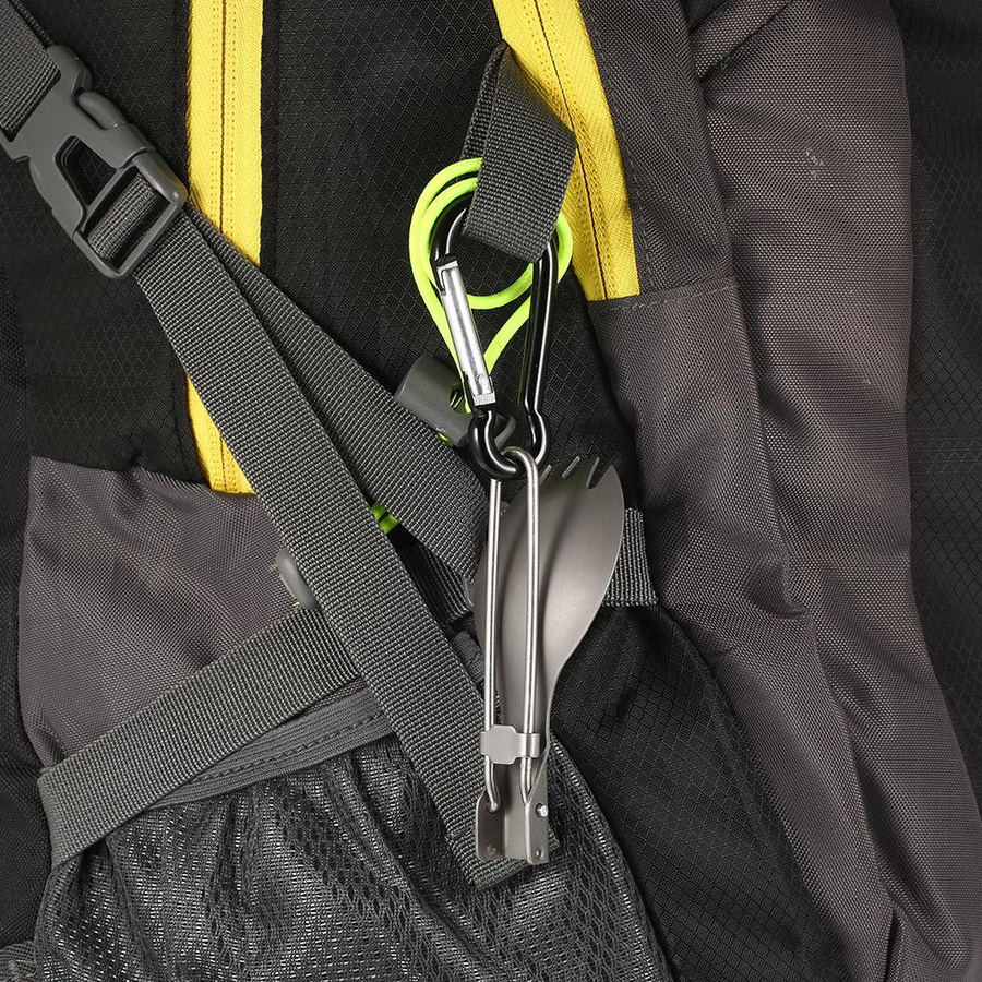 TOMSHOO Klapp-Göffel aus Titan in Silber Matt für Outdoor, Camping und Wandern - Bild 2