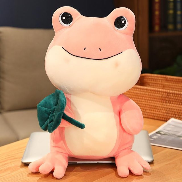Kidsly Frosch mit Lotusblatt, Plüschtier, grün-rosa, ab 14 Jahren - Bild 1