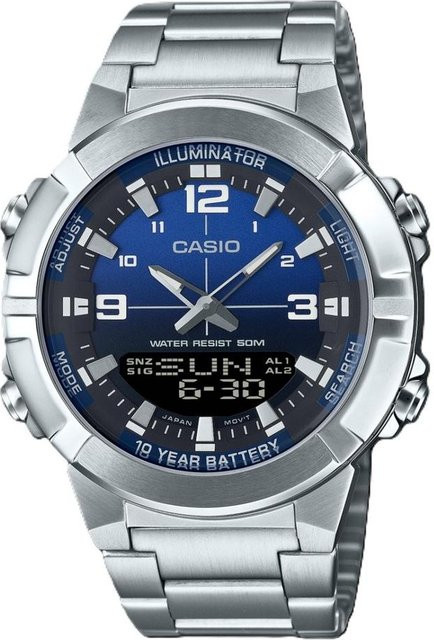 Casio Armbanduhr Analog-Digital, Quarz, Edelstahl, Blau, Herren - Bild 1