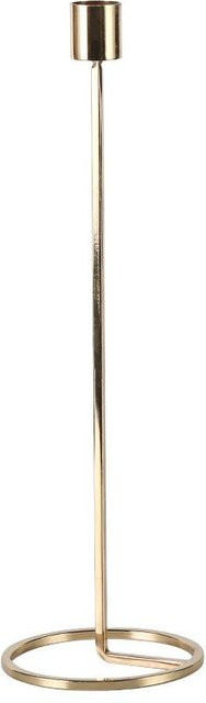 Minimalistischer Kerzenhalter aus Metall im europäischen Stil, Modellhaus-Design, Farbe: Weiß/Gold, B/T/H: 10,0 x 10,0 x 28,0 cm - Bild 1