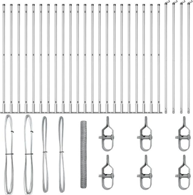 vidaXL Zaunpfosten aus Stahl in Silber, Höhe: 1,5 m, Breite: 50 cm - Bild 1