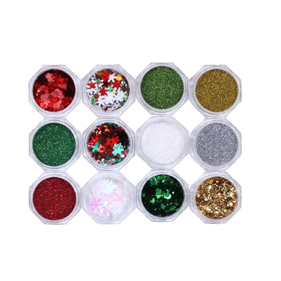 SWEET TREND Nail Art Glitzer, Schneeflocken Laserpulver, Gold, 12 Stück - Bild 5