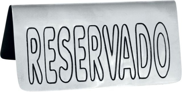 METAFICH Set aus 6 Tischstaffeleien RESERVADO aus rostfreiem Stahl, silber, B/H: 10 x 5 cm - Bild 1