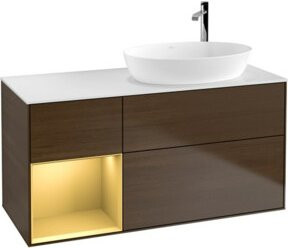 V&B Waschtischunterschrank Finion mit Wandbeleuchtung, Farbe Weiß lackiert, Breite: 120 cm, Tiefe: 50,1 cm, Höhe: 50,1 cm - Bild 1