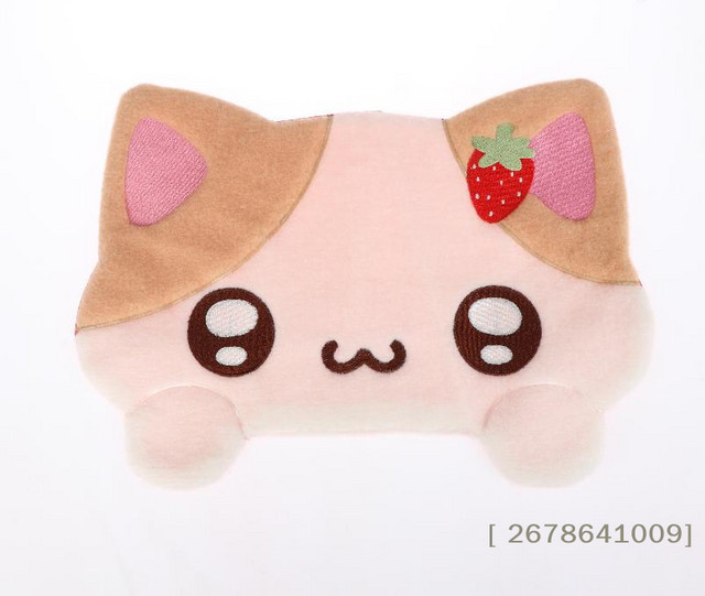 LainYY Kawaii Katzen Tischset mit Herz-Design aus weichem Plüsch - Bild 1