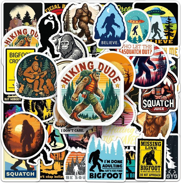 1050 Stück Bigfoot Wild Man Graffiti Aufkleber von Binchi Outdoor Product in Multicolour für Handy, Computer, Notizbuch und DIY-Projekte - Bild 1