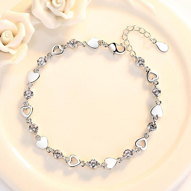 YIRAN Jewelry Armband, Herzform, Kupfer, Zirkonia, beige, Damen - Bild 1