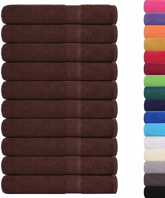 vidaXL Saunatücher 10er Set aus 100% Baumwolle in Braun, B/H: 80 x 200 cm, 360 g/m² - Bild 1