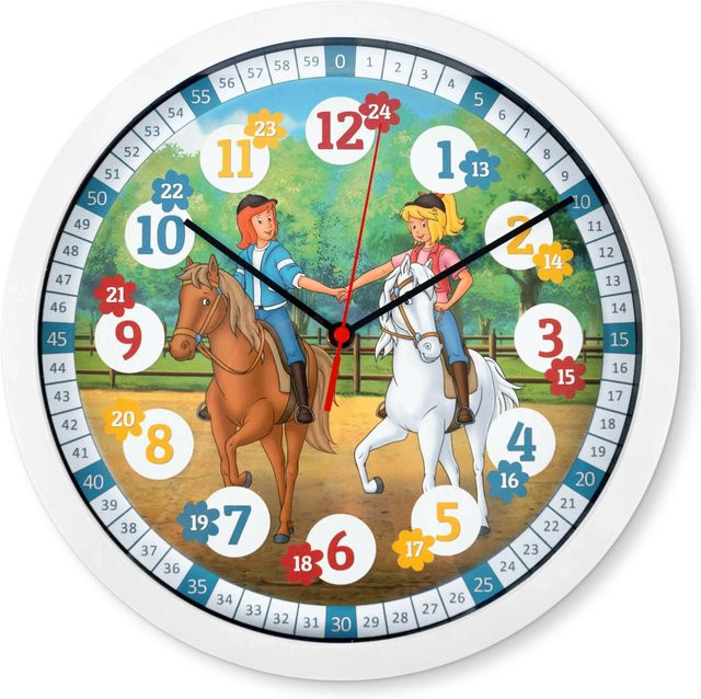 Wall-Art Wanduhr Bibi & Tina Beste Freundinnen, rund, bunt, Durchmesser: 29 cm - Bild 1