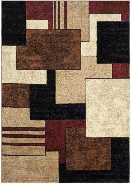Moderner geometrischer Teppich von Wucifang Shoes, waschbar und fleckenbeständig, mehrfarbig, B/T: 60 x 40 cm - Bild 1