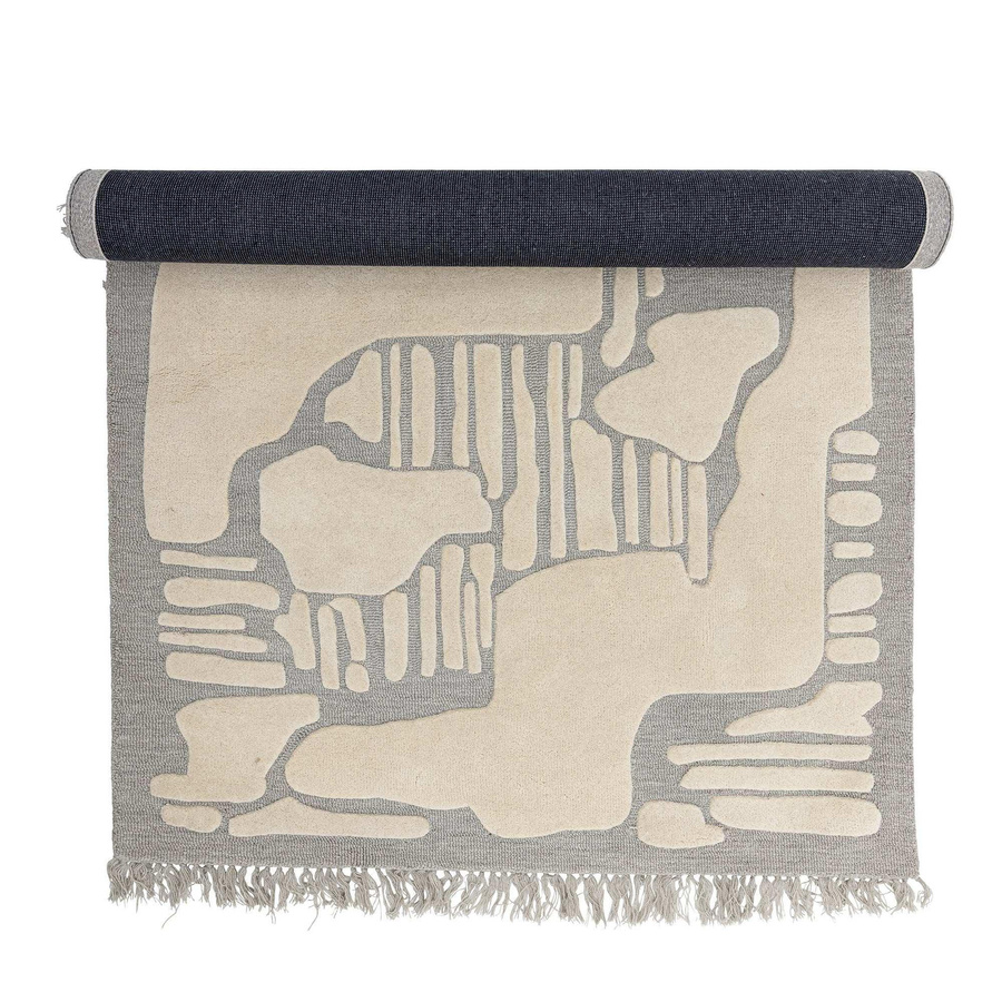 Bloomingville Teppich Napoli aus Wolle in Grau, B: 140 cm, T: 200 cm - Bild 1