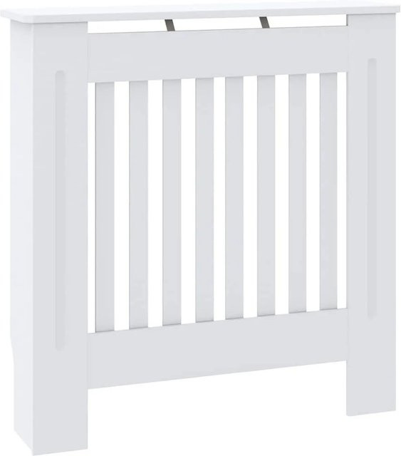 vidaXL Heizkörperverkleidung aus MDF in Weiß mit modernem Lattenrost-Design, Breite: 78 cm, Höhe: 81,5 cm, Tiefe: 19 cm - Bild 1