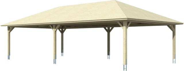 Skan Holz Carport Taunus aus Leimholz in Beige, B: 1176 cm, T: 634 cm, Höhe: 380 cm - Bild 1