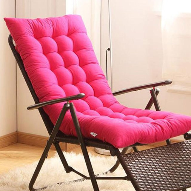Verdicktes Sitzkissen für Relaxsessel und Gartenliegen in Rosa, B/T/H: 125 x 48 x 8 cm - Bild 1