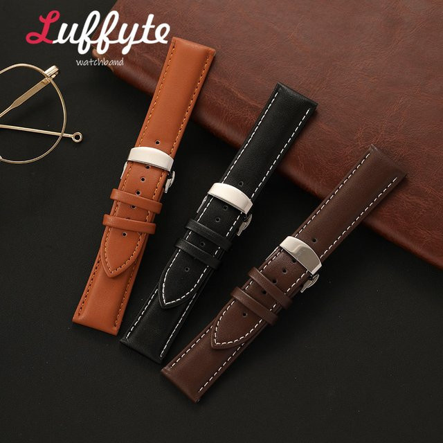 Luffyte Uhrenarmband PU-Leder, Schmetterlingsverschluss, Herren - Bild 1