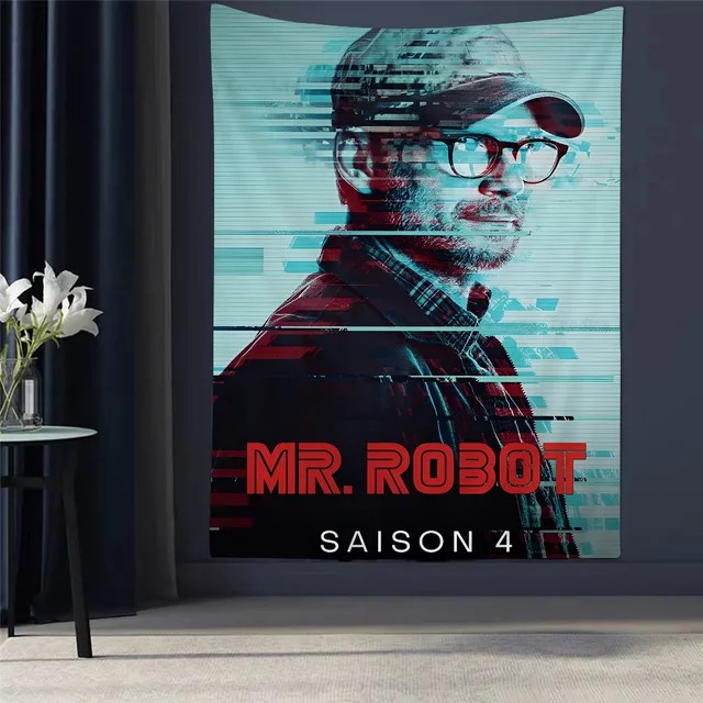 Mr. Robot Hippie Wandteppich mit buntem Blumenmuster als dekorativer Wandbehang in Multicolor - Bild 1