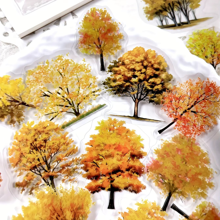 JIANQI Baum Motiv Aufkleber Set für Scrapbooking und DIY Bastelarbeiten, 40 Stück, Mehrfarbig - Bild 2